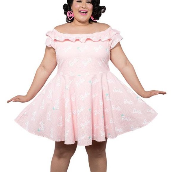 Stitch Shoppe by Loungefly Barbie Palm Tree Logo "Lizzy" Date Night Dress Size L - Picture 4 of 8